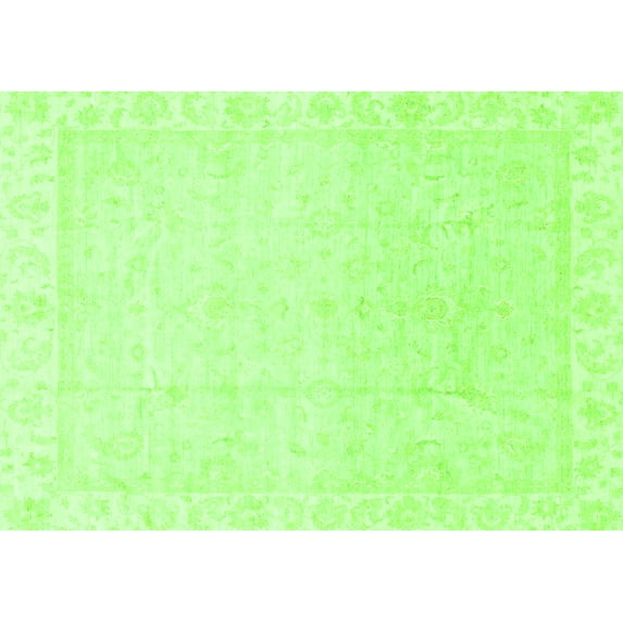 Ahgly Company Indoor Rectangle Abstract Green Modern Area Rugs, 5' x 7'
