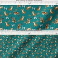 thumbnail image 2 of Soimoi Green Cotton Cambric Fabric Insect & Cat Animal Printed Craft Fabric by The Yard 56 Inch Wide, 2 of 7