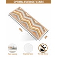 thumbnail image 6 of Northern Europe Stair Treads Non Slip for Steps Orange Geometric Wave Stripes 4 Pcs Reusable Adhesive Stair Runner Mats for Dogs Elders Carpet Treads Rugs for Staircase 8x30 In, 6 of 7