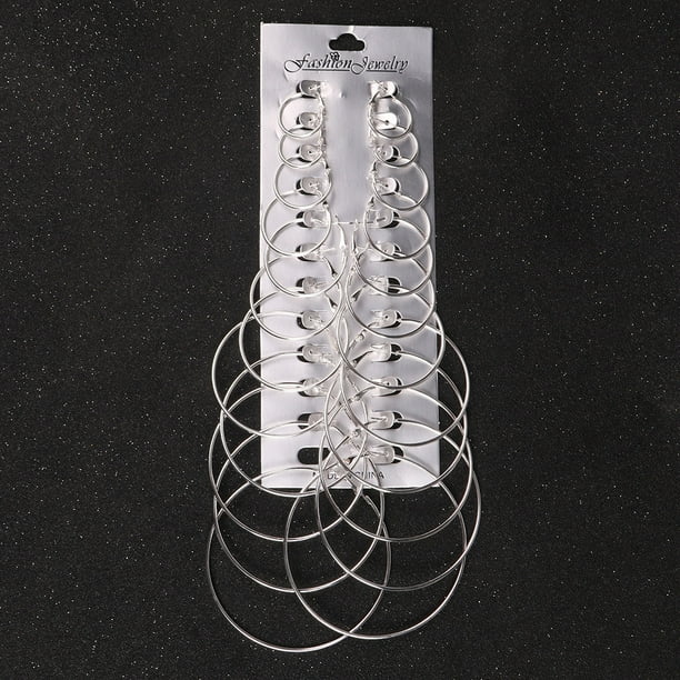 Pendientes para mujer, regalos para mujer, 12 pares de pendientes de aro grandes de oro vintage para mujer, pendientes de clip estilo steampunk.