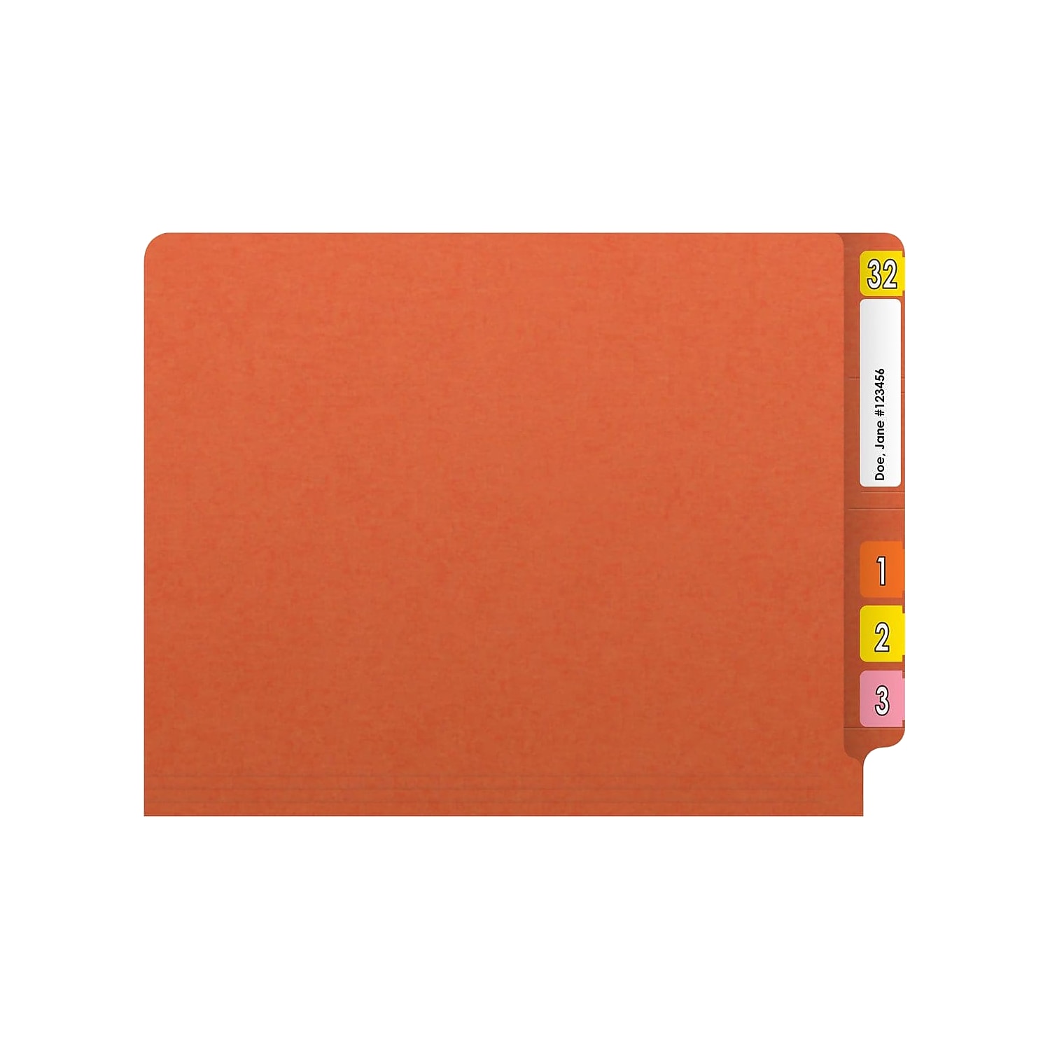 Medical Arts Press Reinforced End Tab File Folder Straight Cut Letter-Size Orange 50/Box