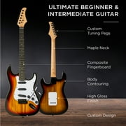 Best Choice Products 39in Full Size Beginner Electric Guitar Kit with Case, Strap, Amp, Whammy Bar - 3 Color Sunburst