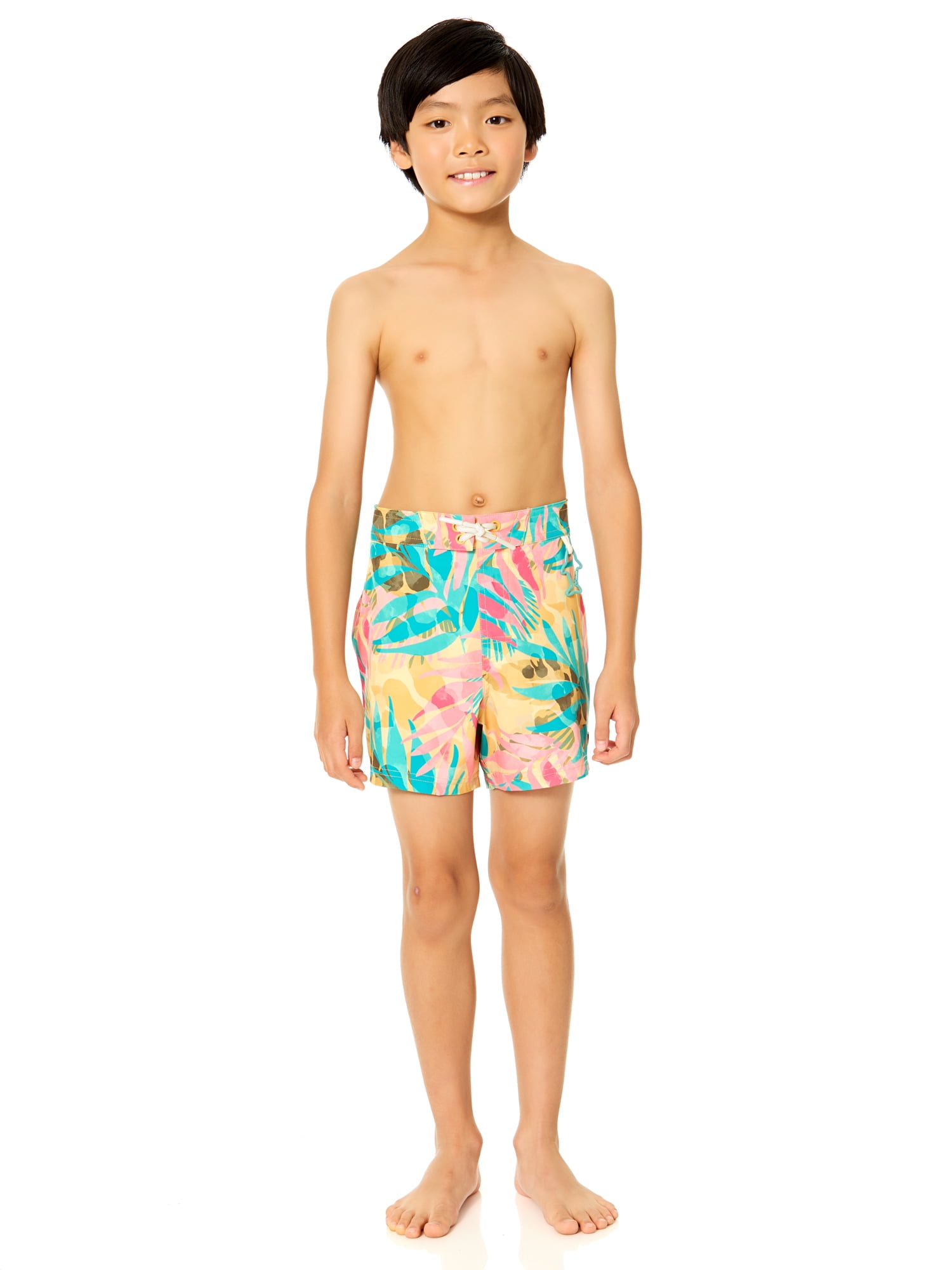 Rugged Shark Boys 5" Inseam Swim Trunks, Sizes 4-16