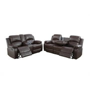 Lifestyle Furniture 3 Piece Modern Faux Leather Reclining Living Room Set Chocolate