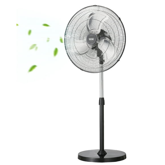 VEVOR 20" Industrial Pedestal Fan 3-Speed Oscillating Fan with Adjustable Height