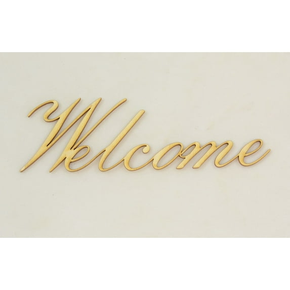 1 Pc, 7.5" X 2.25" Script & Unfinished Welded Word Welcome For Home & Events Decor