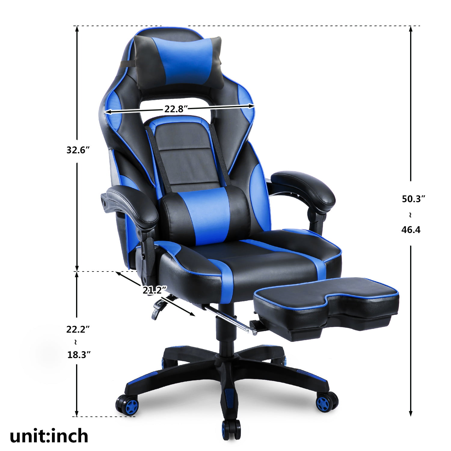 clearancegaming chair with footrest ergonomic computer chair with arms  large size pu leather swivel desk office chair with lumbar support 90175