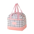 thumbnail image 2 of Bolsa Térmica para El Almuerzo a Cuadros con Forro de Papel de Aluminio Reforzado: Bolsa de Mano de Gran Capacidad para El Trabajo, La Escuela, Picnics y Viajes; Bolsa Térmica Portátil Tipo Bento par, 2 of 7