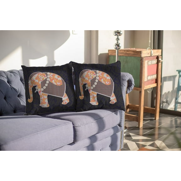 26â€ Orange Elephant Indoor Outdoor Throw Pillow
