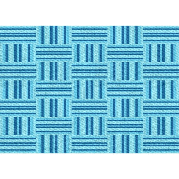 Ahgly Company Indoor Rectangle Patterned DodgerBlue Area Rugs, 7' x 9'
