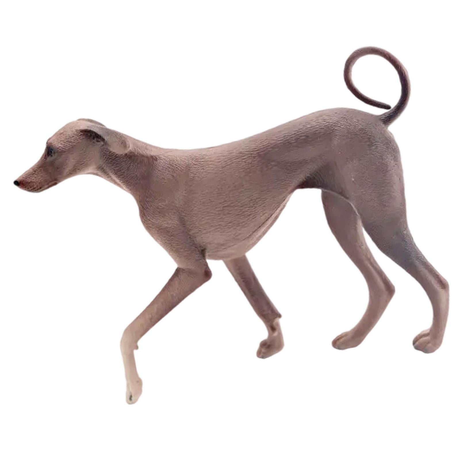 Esquirla Azawakh Dog Statue Model Animal Figurine Shelf Collectible Sculpture Desk Ornament Crafted From PVC for Realistic Detail Suitable for Pet Enthusiasts Brown