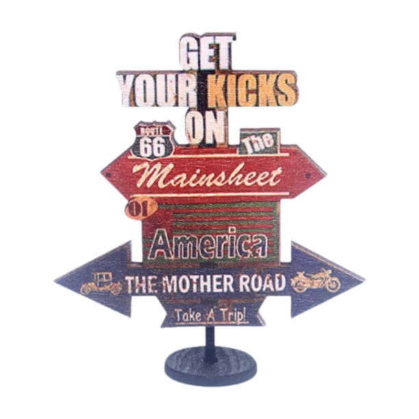 Señal de carretera en miniatura Baoblaze decoración de casa de muñecas madera 58 cm x 52 cm x 15 cm