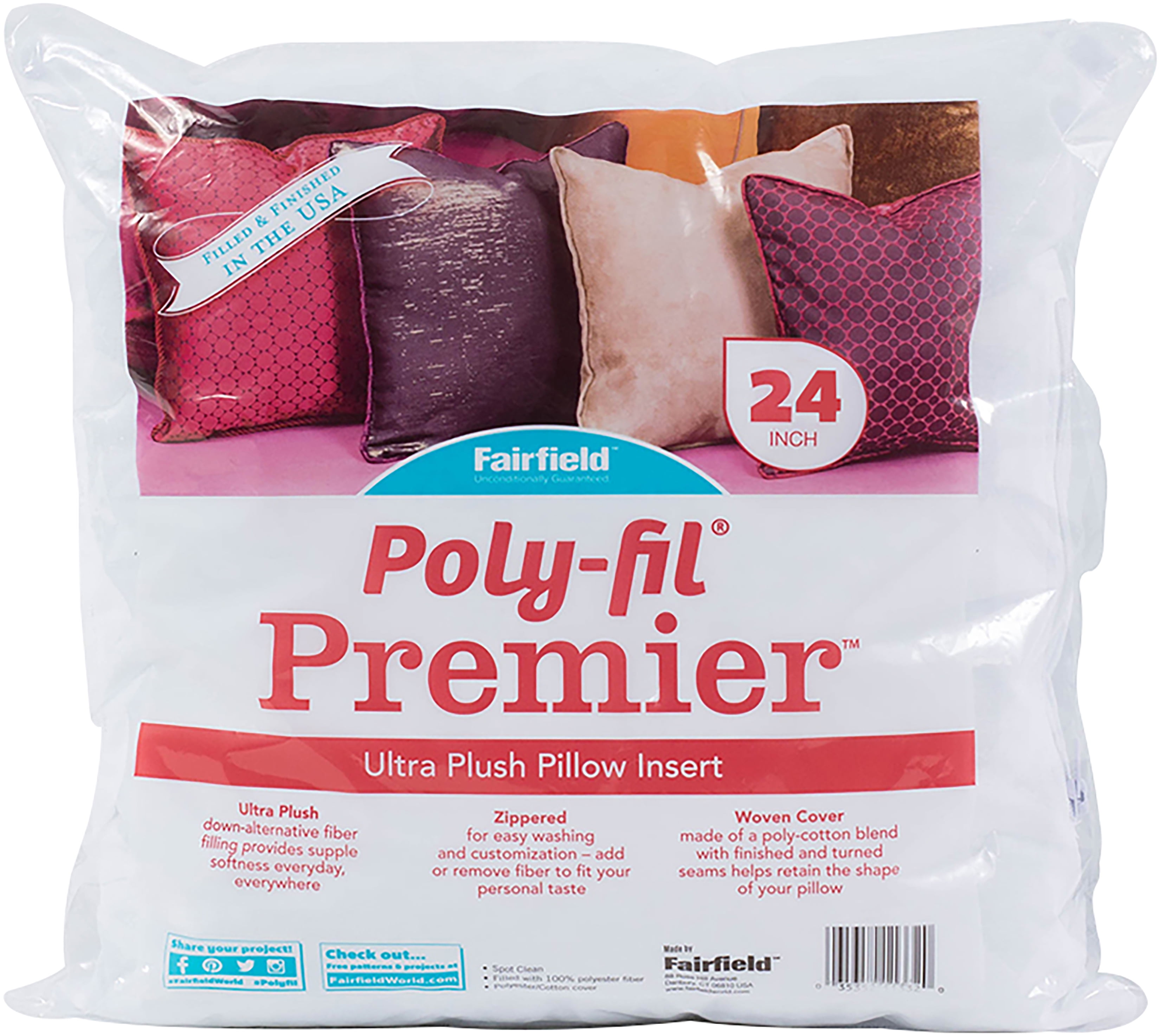 Fairfield Poly Fil Premier Oversized Pillow Insert 24 X24 Fob Mi