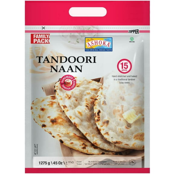 Plaine glacée Tandoori Naan 1275 gm / 15 pcs