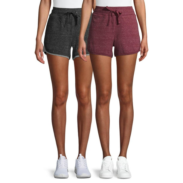 Athletic Works - Athletic Works Women's Athleisure Gym Shorts, 2-Pack ...