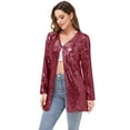 thumbnail image 4 of Women's Open Front Sequin Coat Las Vegas Blazer Party Club Cocktail Jacket Outerwear, 4 of 5