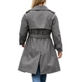 thumbnail image 5 of Kezqiaxn Lightweight Jacket Women Button Down Long Sleeve Fall Casual Long Outwear Collared Trench Coat with Pockets Gray XXL, 5 of 9