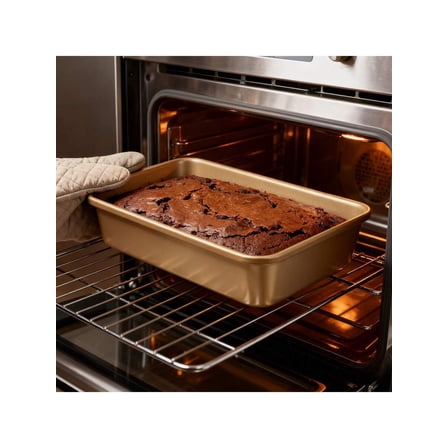 Square Baking Pan 8 Inch, Nonstick Aluminized Steel Cake Pan, Even Heating & Easy Release for Brownies, Quick Clean Home Baking