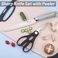 thumbnail image 4 of Kitchen Knife Set, 7 Pieces Professional Sharp Chef Knife Set with Gradient Acrylic Stand, Non Stick Stainless Steel Knife Block Set with Ergonomic Handle, Great Knife Set Best Gift for Woman (Blue), 4 of 7