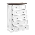 thumbnail image 4 of PORKISS 6 Drawers Dresser, Wooden Tall Chest of Drawers, Modern Clothes Storage Drawers Cabinet with Metal Handles, Freestanding Storage Dresser Tower for Living Room, White, 4 of 10