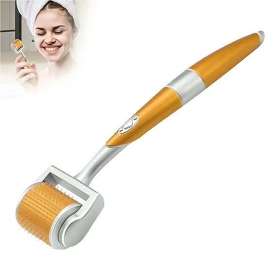 XIRQI Derma Roller Individual Real Needles Titanium Micro Needles 1.0 Mm Skin Care Tools Microneedling Roller for Home Use for Beard Hair Facial Skin for Men Women with Storage Case