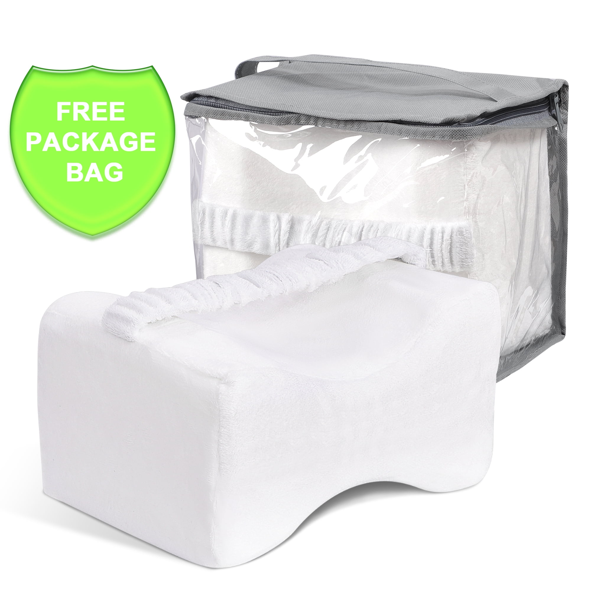 Knee Pillow To Ease Pain Memory Foam Pillow Wedge For side sleepers W Elastic Strap Covers And