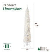 Home Heritage 7 ft Pre-Lit Artificial Christmas Tinsel Tree, 150 LED, White