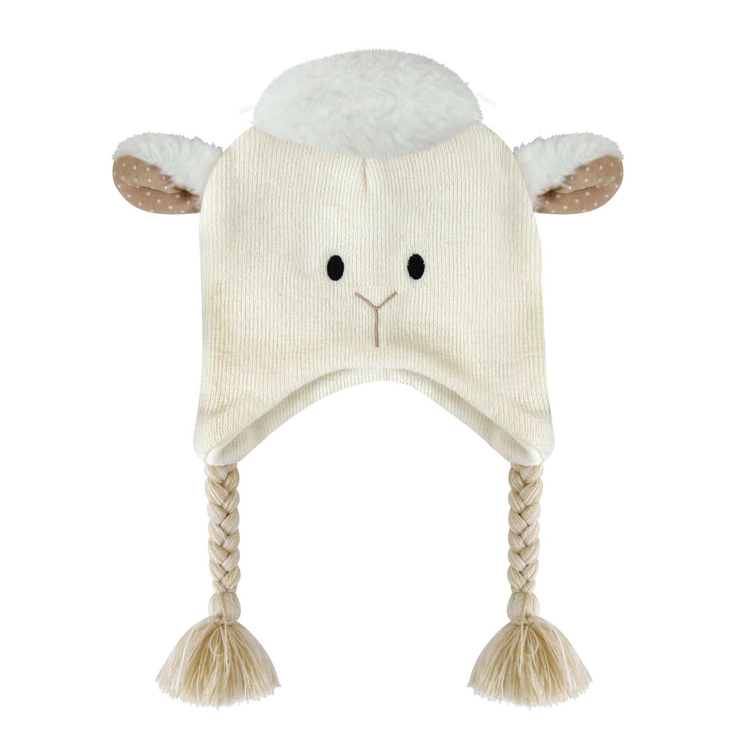 10" White Lamb Knit Hat