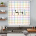 thumbnail image 4 of Easter Sheer Curtains 63 Inches Long, Colorful Checkered Plaid Spring Gingham Textured Light Filering Curtains, Breathable Simi Curtain Privacy Drapes for Living Room Bedroom Window Treatment, 4 of 9