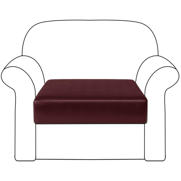 PU Leather Couch Cushion Cover Sofa Cushion Slipcover, Stretch Elastic