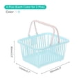 thumbnail image 2 of 4PCS Small Plastic Basket,Mini Storage Basket Grocery Tiny Shopping Baskets with Handles Organizer Filtered Water for Organizing Toys Eggs Fruits Veggies Snacks,Blue Yellow, 2 of 7