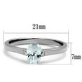 thumbnail image 2 of Luxe Jewelry Designs Stainless Steel Women's Engagement Ring with Oval Cubic Zirconia - Size 8 (Pack, 2 of 4