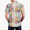 thumbnail image 4 of Daiia Travel Stamp Pattern Men’s Polo Shirts,Solid Deck Shirt,Classic Fit, Breathable Cotton Polo for Casual and Sport Wear-4X-Large, 4 of 9