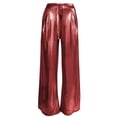 thumbnail image 5 of RYRJJ Women's Shiny Pants Casual Straight Wide Leg High Waist Loose Casual Pants Jogging Dance Stage Nightclub Dressy Pants(Red,S), 5 of 7