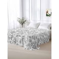 thumbnail image 5 of Gray Flowers Twim Size Flat Sheet, Wrinkleproof & Fadeproof Cooling Flat Bed Sheet Only, Farmhouse Pastoral Vintage Plants Branches Breathable Soft Bedding Top Sheets 66 x 96 Inches, 5 of 8