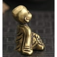 thumbnail image 3 of Mini Portable Retro Brass Little Monk Buddha Zen Statue Pocket Sitting Hand Toy Home Office Desk Decorative Ornament, 3 of 6