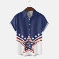 thumbnail image 4 of GLVSZ Men's Vintage Bowling Shirt Retro 4-Way Stretch Short Sleeve Button Down T-Shirts 4th of July American Flag Hawaiian Shirts for Independence Day, 4 of 4