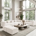thumbnail image 5 of BEHOST 130" 8-Piece Modular Sectional Sofa, Boneless Cloud Couch with Extra Deep Seats, Washable Chenille Sofa Set for Living Room, Chenille Beige, 5 of 8