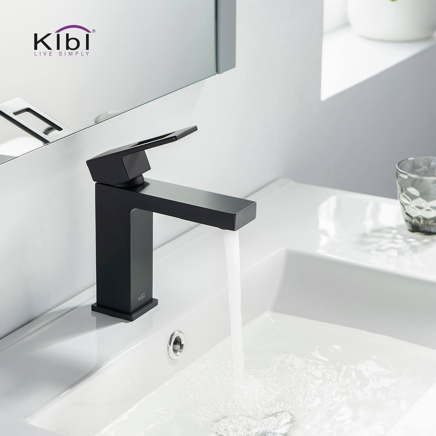 Kibi USA Single-handle Bathroom Vanity Sink Faucet w/ Water Hose Matte Black W/ Pop  Up Drain Matte