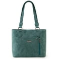 thumbnail image 4 of Wrangler Distressed Tote Bag for Women Western Purse Multi Pockets Handbags and Shoulder Bag, Braided-teal Blue, 4 of 7