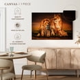 thumbnail image 5 of Elephant Stock Lion Family Wall Art - Horizontal Canvas Wall Art - Hallway Wall Decor - Animal Canvas - Green And Black Decor By Wouter Rikken - 12" x 8", 5 of 8