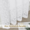 thumbnail image 3 of MKHILL 42X84 White Leaf Pattern Semi Sheer Curtains 2 Panels Set, 84 Inch Long Light Filtering Privacy Drapes for Bedroom Living Room, Rod Pocket Voile Window Panels, Each 42"W x 84"L, 3 of 9