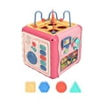 thumbnail image 2 of Bunblic Cube d'Activité pour Bébé Jouet Sensoriel 6 Faces Centre d'Activité Interactif Trieur de Formes Centre d'Activité pour Partage d'Observation Rouge, 2 of 8