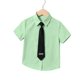 thumbnail image 3 of Odeerbi Camisa de Vestido Para Niños Con Corbata de Manga Corta Con Impresión de Carta Camisas de Uniforme Escolar, 3 of 8