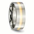 thumbnail image 4 of Bague Plate en Incrustation Jaune 14k en Titane de 8 Mm 9.5 Size, 4 of 6
