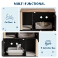thumbnail image 4 of Double Cat Litter Box Enclosure Furniture with Scratching Post, 2-in-1 Hidden Litter Box Cabinet with Litter Mat, Large Litter Box Enclosure for 2 Cats, Slotted Door-Black, 4 of 6