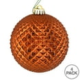 thumbnail image 4 of Vickerman 6" Copper Durian Glitter Ball Ornament, 4 per Bag, 4 of 4