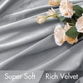 thumbnail image 4 of Greyish White Velvet Curtains 96 inches 2 Panels - Luxury Blackout Curtains for Bedroom Living Room Thermal Insulated Super Soft Window Drapes Rod Pocket & Back Tab, W52 x L96 inches, 4 of 8