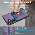 thumbnail image 4 of for Samsung Galaxy S22 Wallet Case with Detachable Card Holder & 360° Rotation Finger Ring Holder Stand, Shockproof PU Leather Phone case with Card Slot for Men Women for S22, Purple, 4 of 10