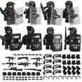 thumbnail image 2 of Building Block Minifigures SWAT Team Set of 8, Military SWAT Minifigures Building Blocks, SWAT Action Figures Building Blocks, SWAT Police Figure for Boys Age 4-7(Black), 2 of 9